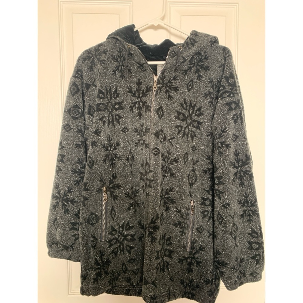 Vintage Tsunami Snowflake Fleece Zip Up Unisex Medium